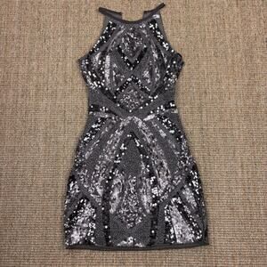 ✨ Minuet Sequin Homecoming Dress | Size S | Gunmetal Silver